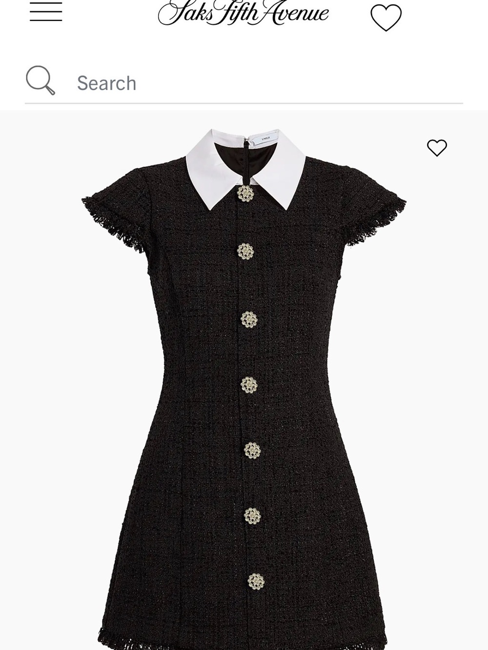 NWT! Likely Riello Collared Tweed Minidress.
